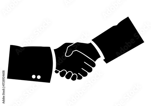 Two hands clasped together in a firm handshake, a symbol of agreement.