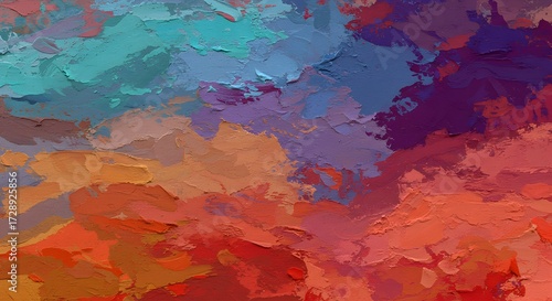 Abstract brush strokes on canvas with visible texture