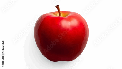 Fresh red apple on white background with soft shadows  