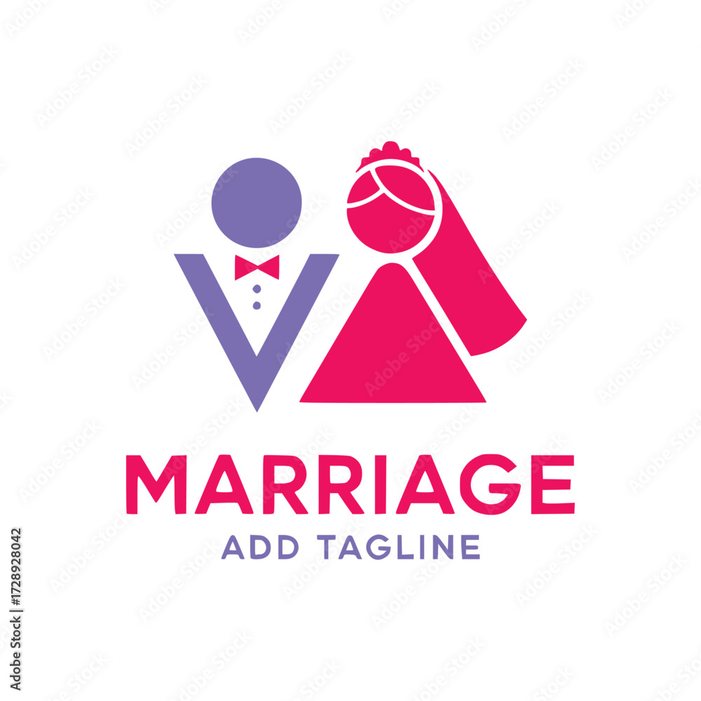 Fototapeta premium Wedding logo icon vector template