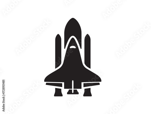 Space technology silhouette icon vector illustration solid black symbol for aerospace
