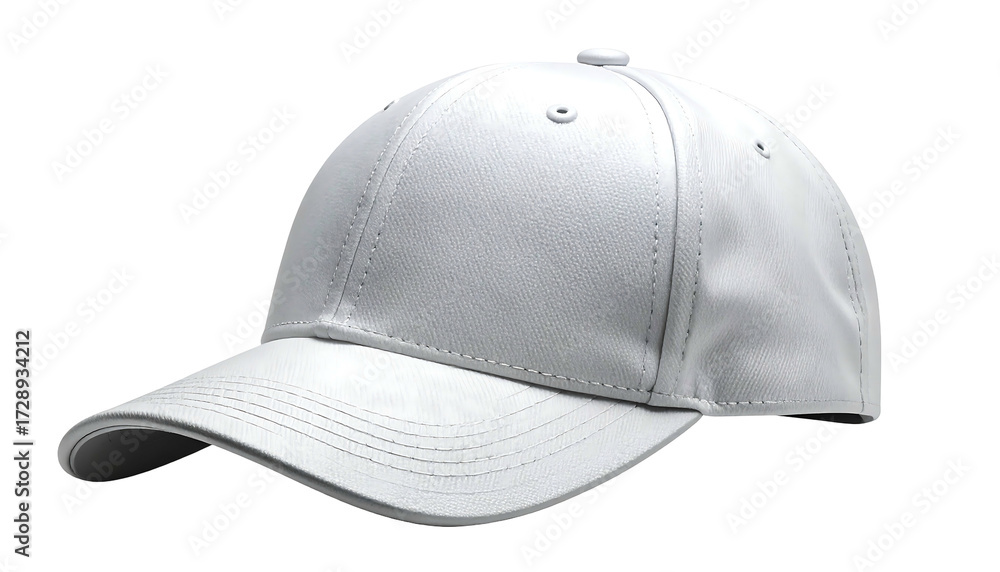 Fototapeta premium White Baseball Cap Isolated on a Clean Background.