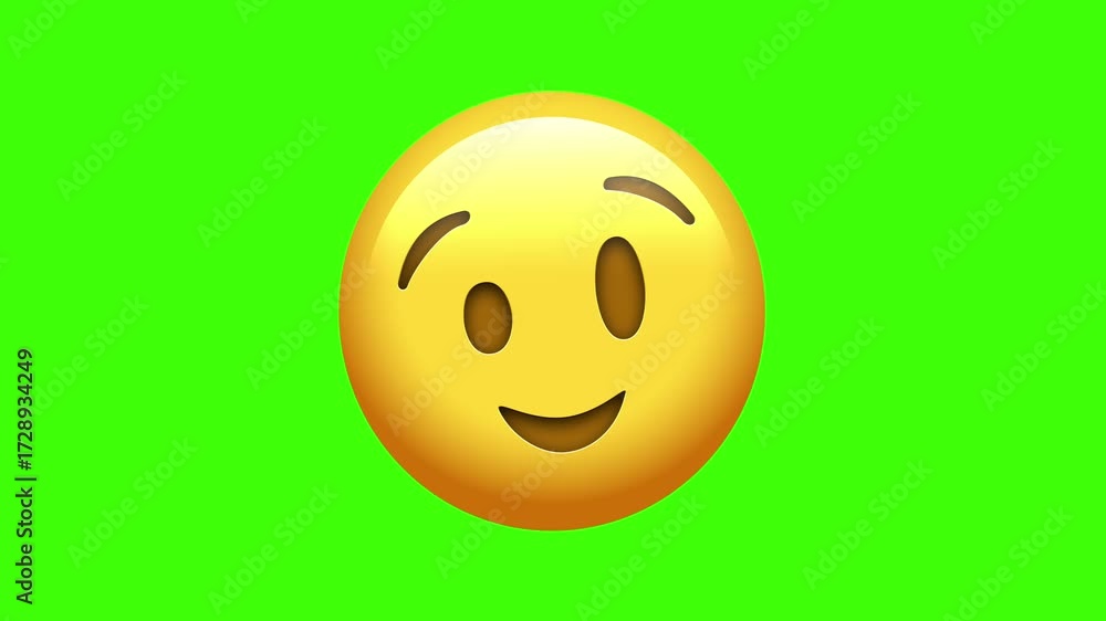 Winking Face emoji animated. Winking Face emoji animation 4k on green screen.
