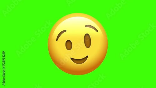 Winking Face emoji animated. Winking Face emoji animation 4k on green screen.