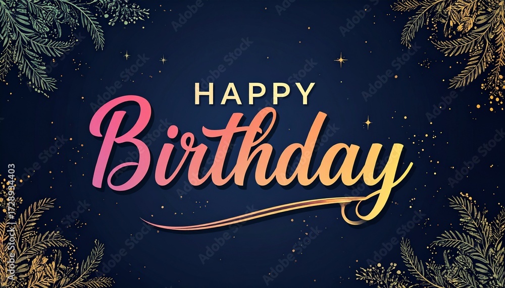 Naklejka premium Happy Birthday Typography Vector