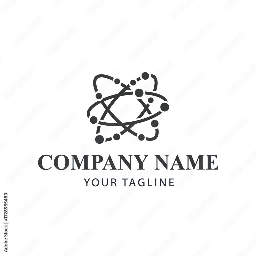 Obraz premium Abstract Network Logo Design for Technology and Business Branding - Modern, Minimalist, and Professional Icon on White Background, Flat Vector Elements, Vector Illustration, Simple Vector, Stylized