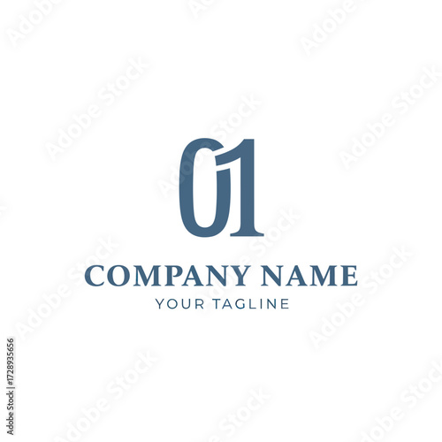 Free Download Modern 01 Logo Design with Company Name and Tagline on a Clean White Background - Professional Corporate Branding Identity Concept, Flat Vector Elements, Vector Illustration, Simple Vector, Stylized - GFXLoad