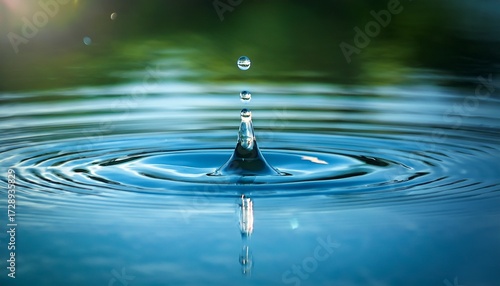 serene water droplet creates gentle ripples on a calm lake surface symbolizing the profound influence of individual actions on community well being and harmony