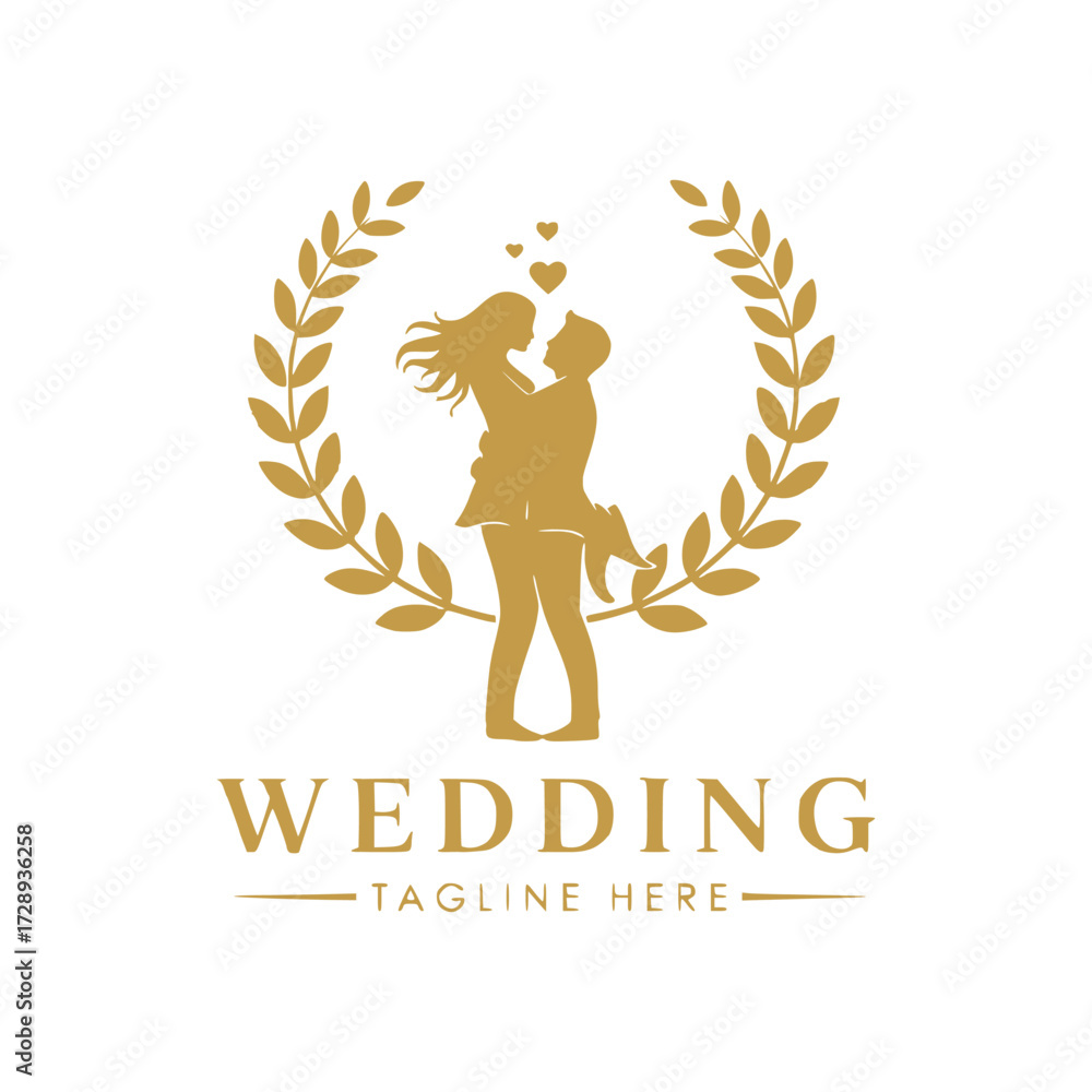 Obraz premium Wedding logo icon vector template