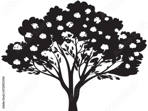 Spring silhouette icon vector illustration solid black symbol for renewal growth