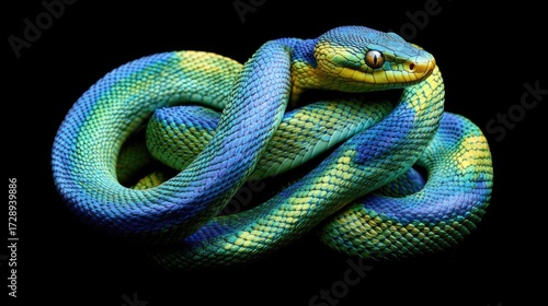 view of a snake in the forest decorated with sunlight