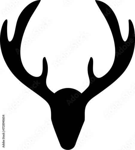 Deer antlers silhouette icon set