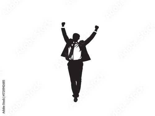 Success silhouette icon vector illustration solid black symbol for achievement goal