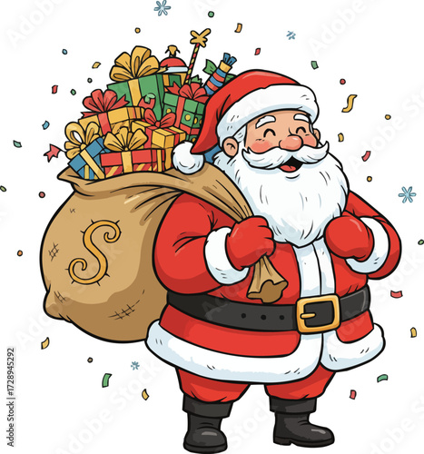 Santa Claus with Gift Bag