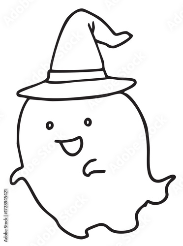 ハロウィンのお化け_線画