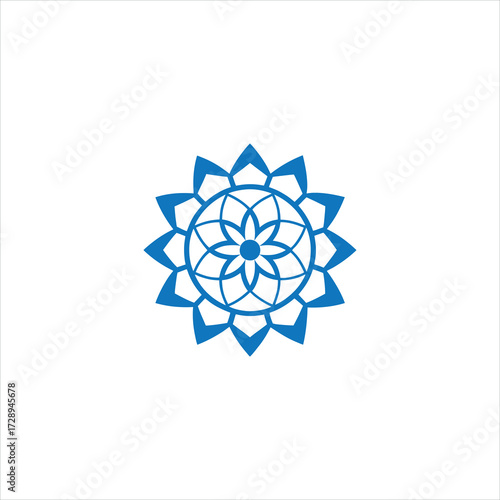Minimalist circular mandala design with central motif