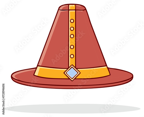 Traditional Pilgrim Hat Icon in Festive Colors for Thanksgiving Celebrations and Cultural Events