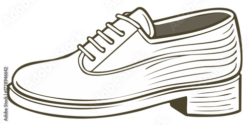 Classic Men's Dress Shoe Outline Illustration Elegant Footwear Vector Art Simple Style
