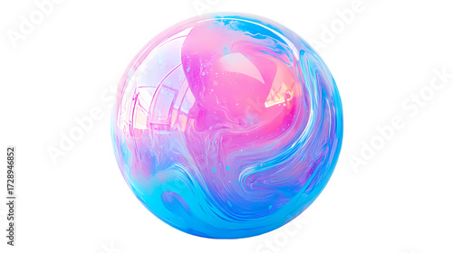 Wallpaper Mural pink and blue crystal ball on white background Torontodigital.ca