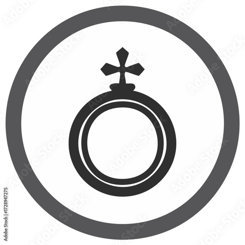 Female gender symbol in circle, women sign, female sex icon