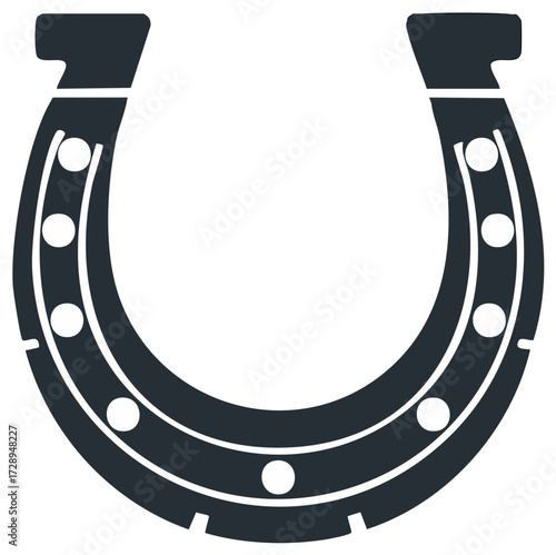 Classic lucky horseshoe icon graphic design element representing success and protection