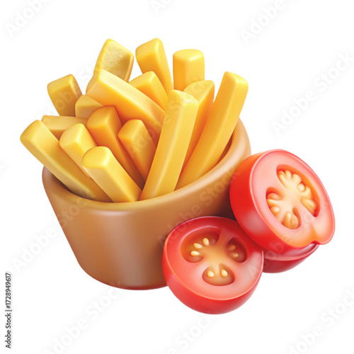 french fries with ketchup