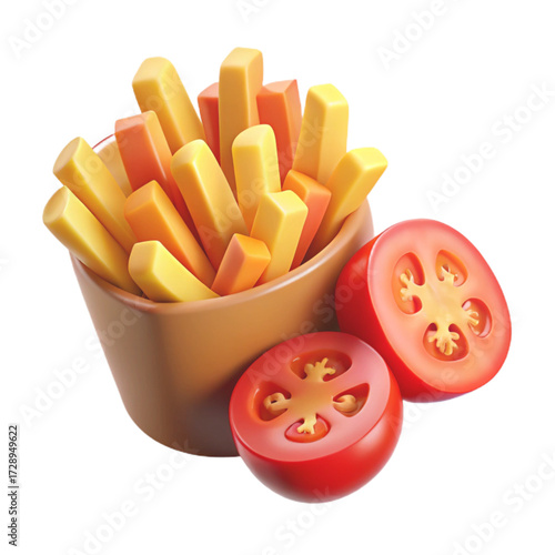 french fries and ketchup