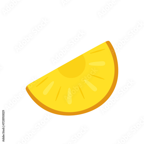 Single wedge tropical pineapple fruit