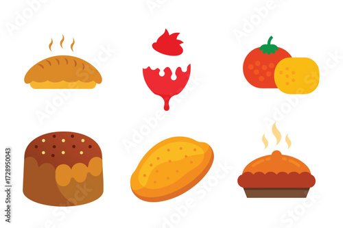 Assortment of delicious baked goods and fresh fruits