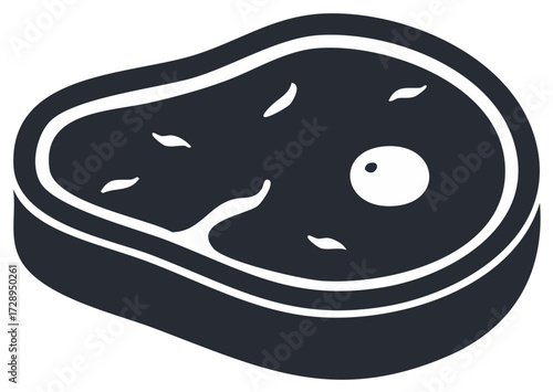 Vector Graphic of Raw Beef Steak with Marbling Preparation for Cooking