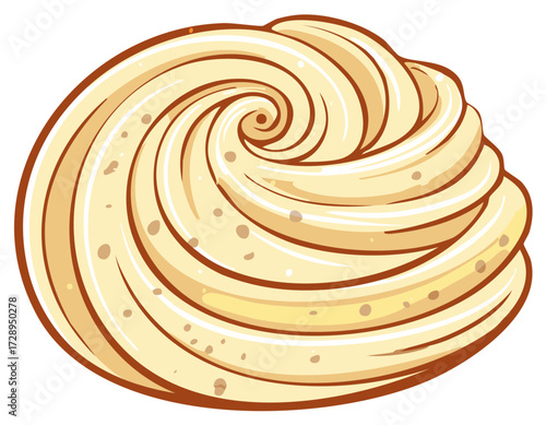 Swirled cream or frosting graphic illustration, perfect for design projects.