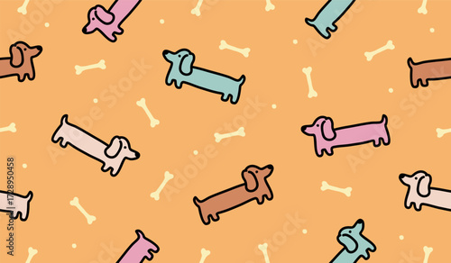 Cute dogs pattern background vector design