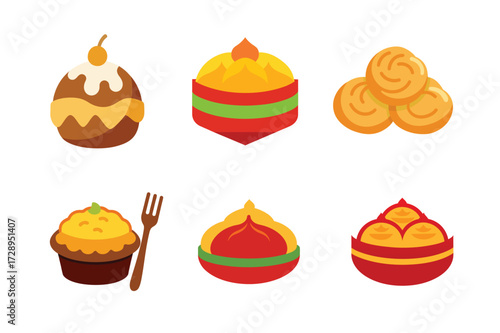 Vibrant assortment of delicious desserts and pastries collection