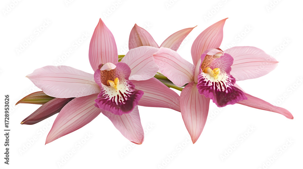 Fototapeta premium pink Colored flowering quince Isolated transparent on white background