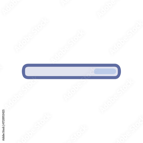 Modern progress bar indicator with smooth rounded edges for digital interfaces and loading processes, conveying forward momentum and completion