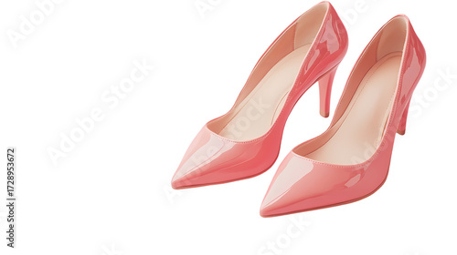 pink high heel shoe Isolated transparent on white background