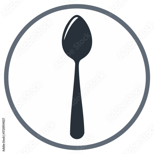 Spoon icon in a circle, modern minimalist design