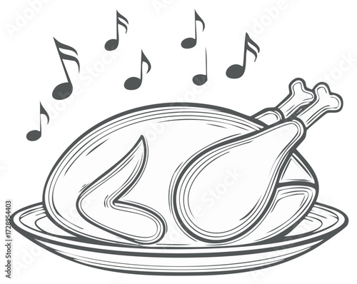 Roasted Thanksgiving Turkey with Musical Notes