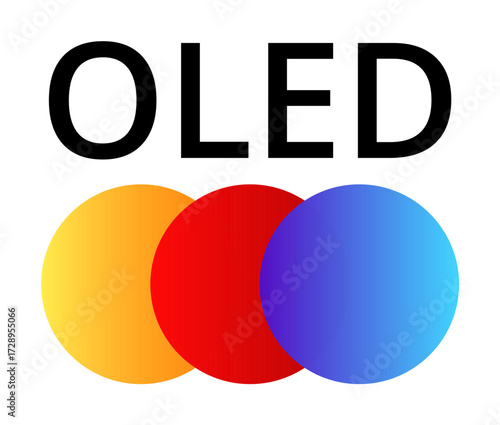 Oled technology concept with rgb circles illustration.