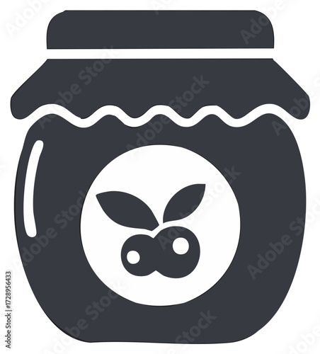 Jar of fruit preserve icon illustration isolated on a plain background