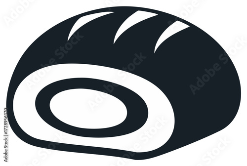 Sweet Swiss Roll Cake Icon Delicious Dessert Pastry Vector Design Simple Graphical Element Culinary Treat Cut Slice Illustration