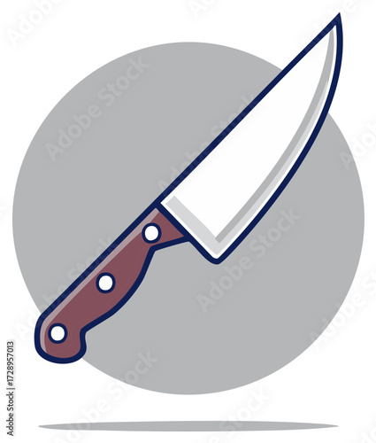 Chef's Knife Icon Vector Illustration for Kitchen, Cooking, and Culinary Use
