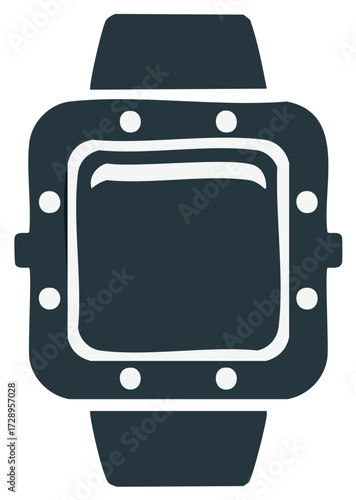 Stylized smart watch illustration time keeping technology device