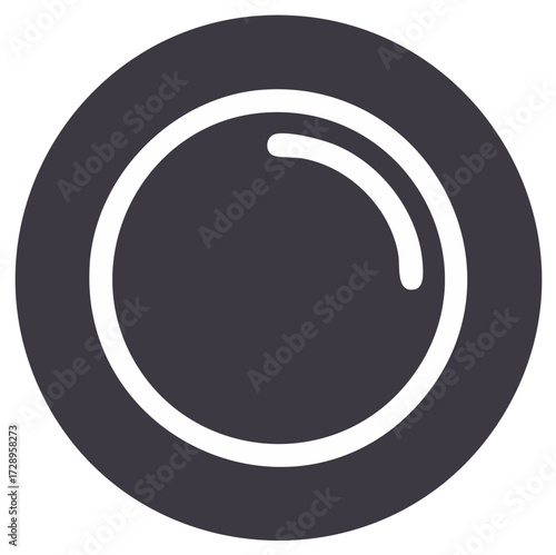 Clean simple circular plate icon graphic design minimalist vector art