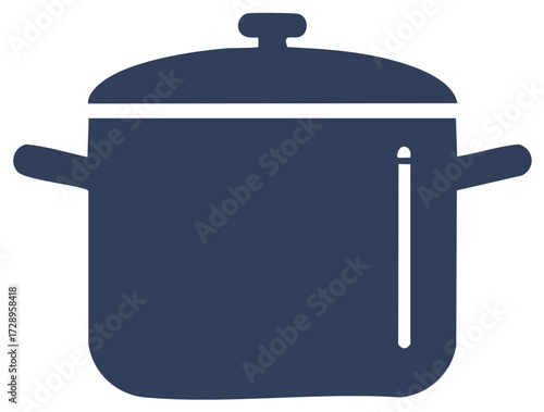 Dark blue cooking pot with a lid