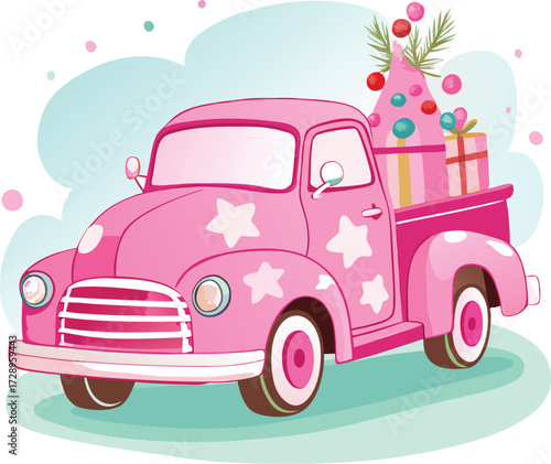 red car with flowers
