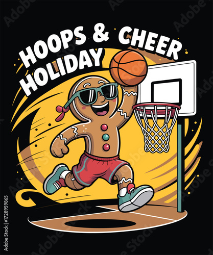Holiday Basketball Fun Gingerbread Dunking Cheer

