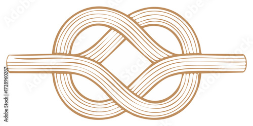 Geometric Decorative Knot Illustration Isolated on White Background Vector