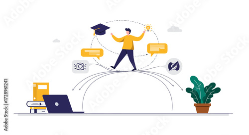 Empowering Future Workforce: Professional Development & Digital Learning Vector