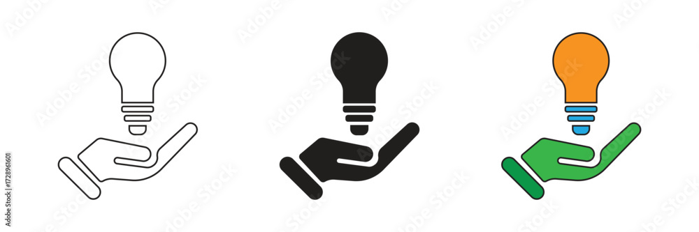 Fototapeta premium Electricity care icon set. Simple element illustration. Electricity care vector icon.